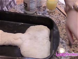 insane teen cooks sharing manstick in kitchen
